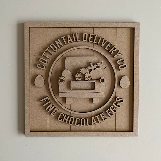 19cm Cottontail Delivery Co Sign