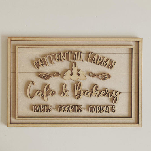30cm Cottontail Farm Cafe & Bakery Sign
