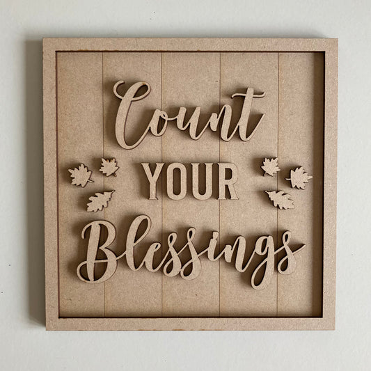 19cm Count Your Blessings Sign