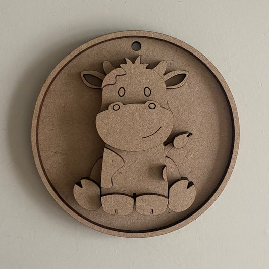 10cm Cow Round Bauble