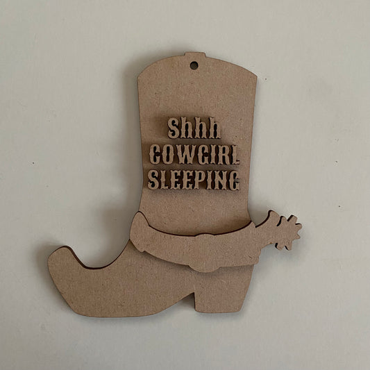 15cm Shhh Cowgirl Sleeping Cowboy Boot Decoration