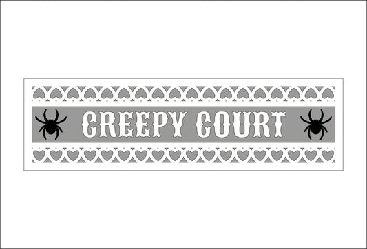 30cm Creepy Court Street Sign