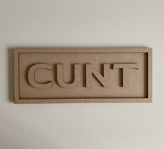 30cm Cunt Rectangle Sign