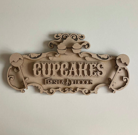 30cm Cupcakes Fancy Sign
