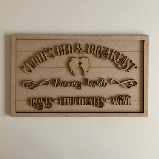 30cm Cupid's Bed & Breakfast Sign