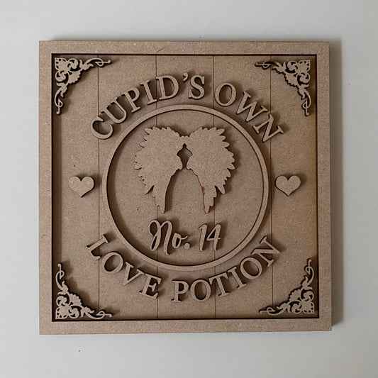 19cm Cupid's Own Love Potion Square Sign