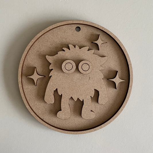 10cm Cute Fluffy Alien Round Bauble