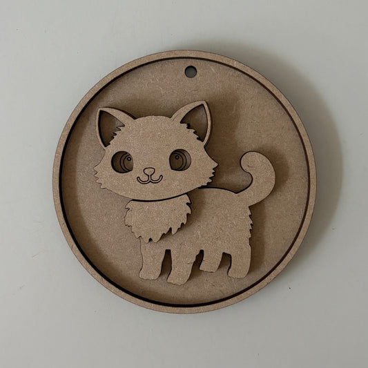 10cm Cat Round Bauble