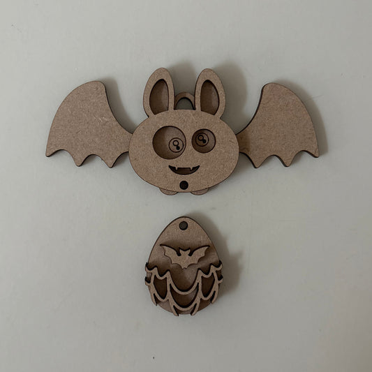 12.5cm Bat & Easter Egg Dangly Decoration