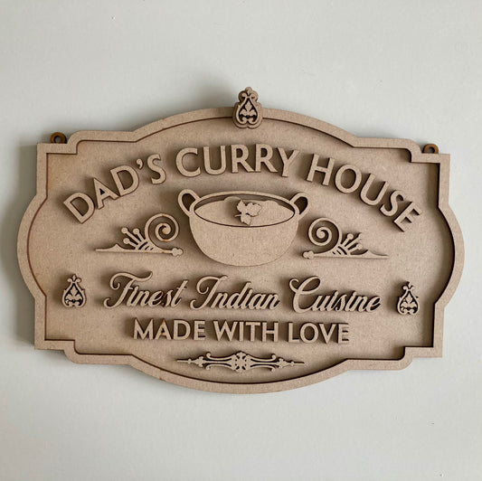 28cm Dad's Curry House Sign
