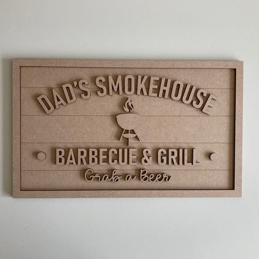 30cm Dad's Smokehouse Sign