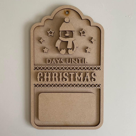 30cm Days Until Christmas Penguin Tag