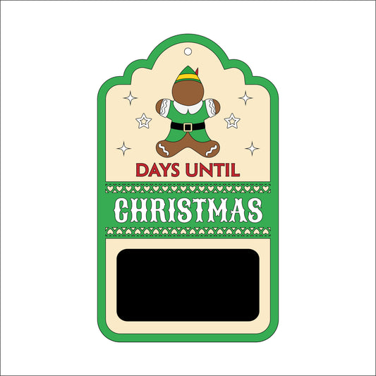 30cm Days Until Christmas Elf Tag