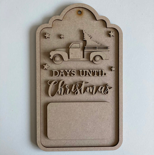 30cm Days Until Christmas Tag