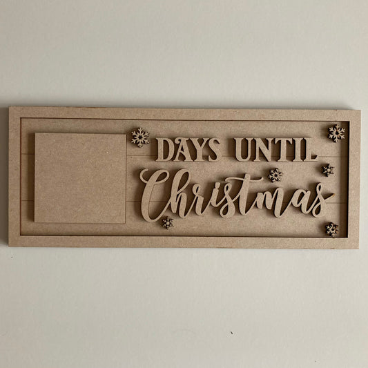 30cm Days Until Christmas Rectangle Sign