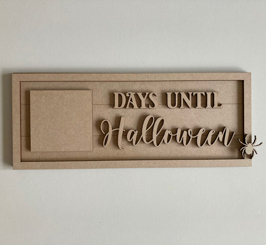 30cm Days Until Halloween Rectangle Sign