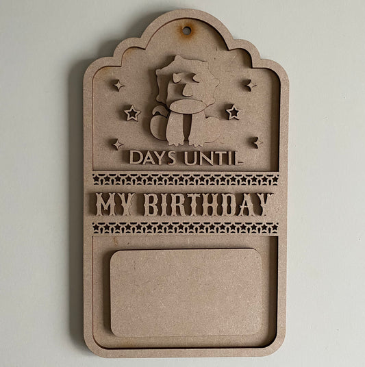 30cm Days Until My Birthday Dinosaur Tag