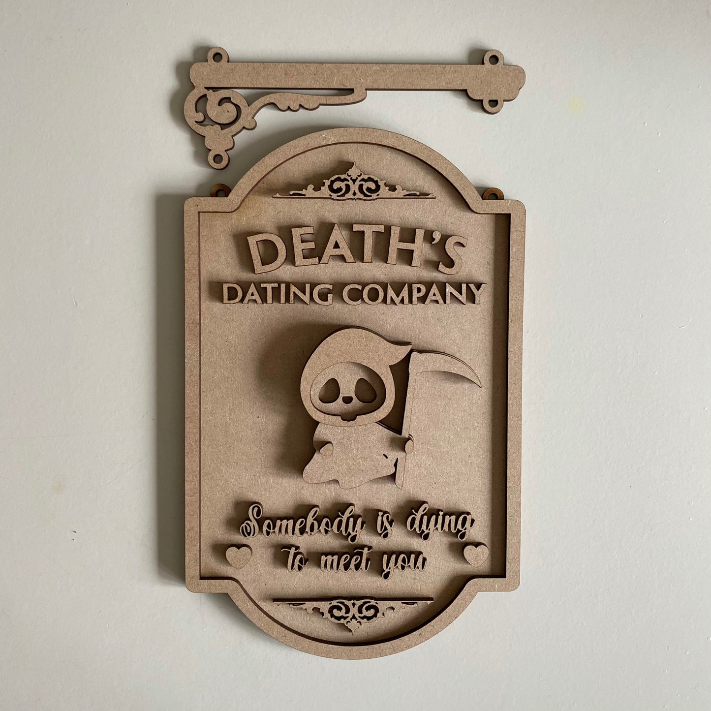 25cm Death's Dating Company Hanging Sign
