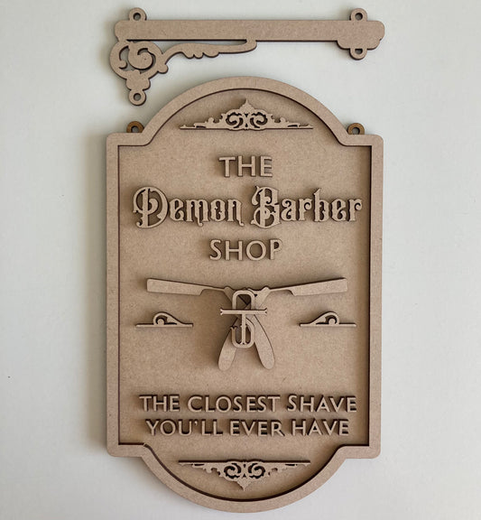 25cm The Demon Barber Shop Sign