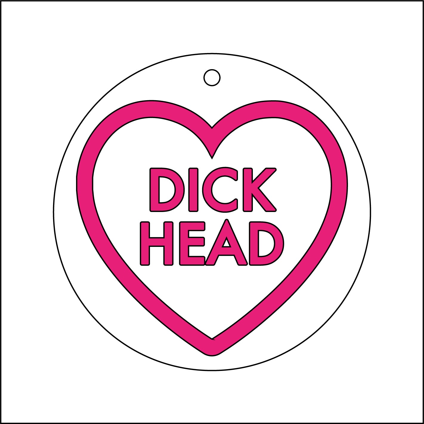 9cm Offensive Love Heart Decoration