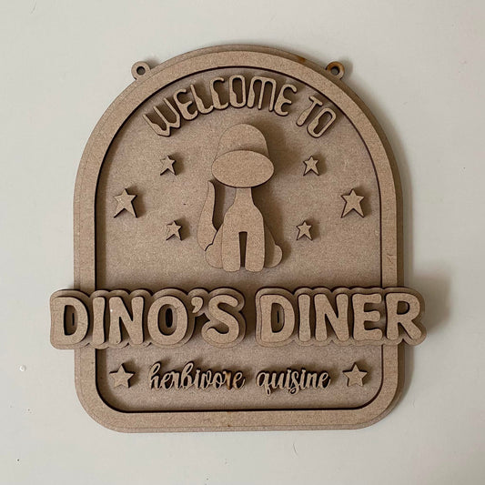 20cm Dino's Diner Arch Sign