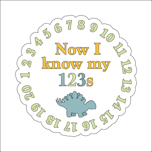 20cm Dinosaur 123 Sign