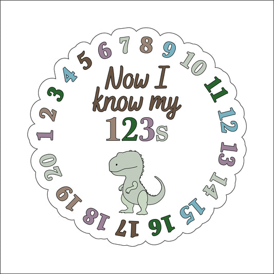 20cm Dinosaur 123 Sign