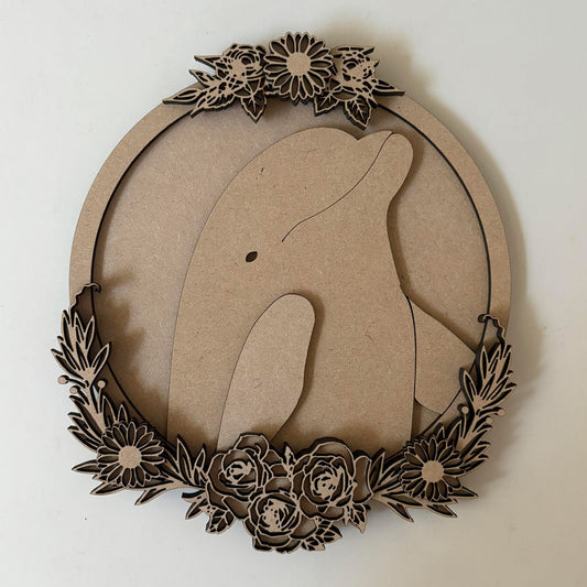 20cm Dolphin & Flowers Sign