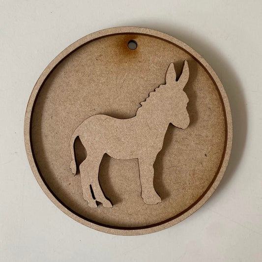 10cm Donkey Round Bauble