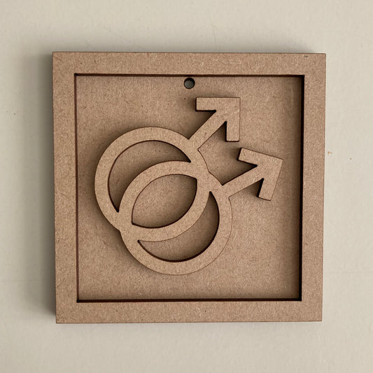 9cm Double Mars Symbol Mini Frame