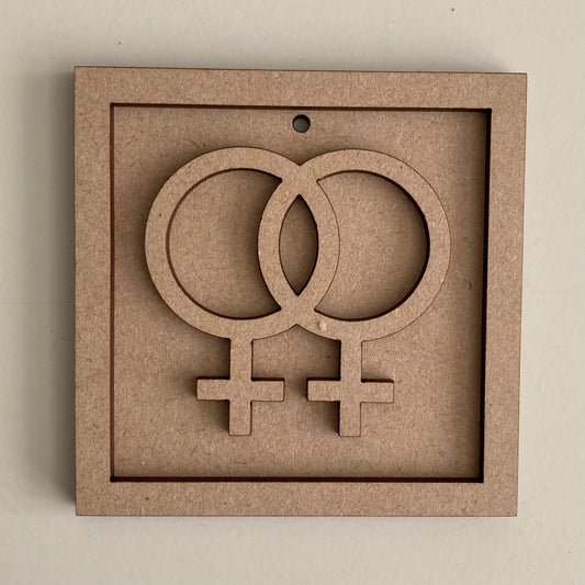 9cm Double Venus Symbol Mini Frame