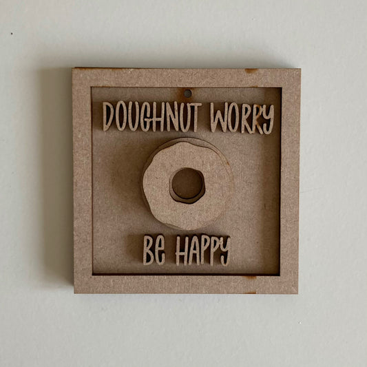 9cm Doughnut Worry Be Happy Mini Frame