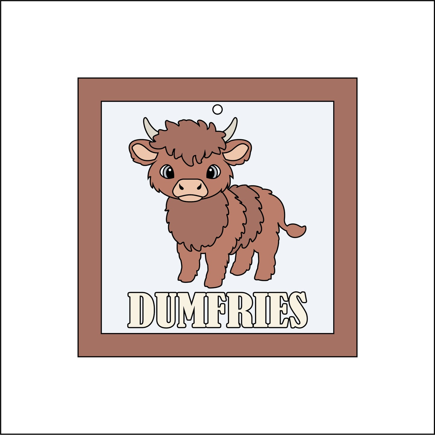 9cm Highland Cow Calf Dumfries Mini Frame