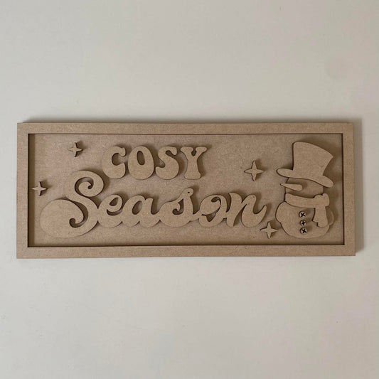30cm Cosy Season Snowman Sign