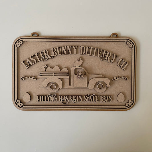 25cm Bunny Delivery Co Sign