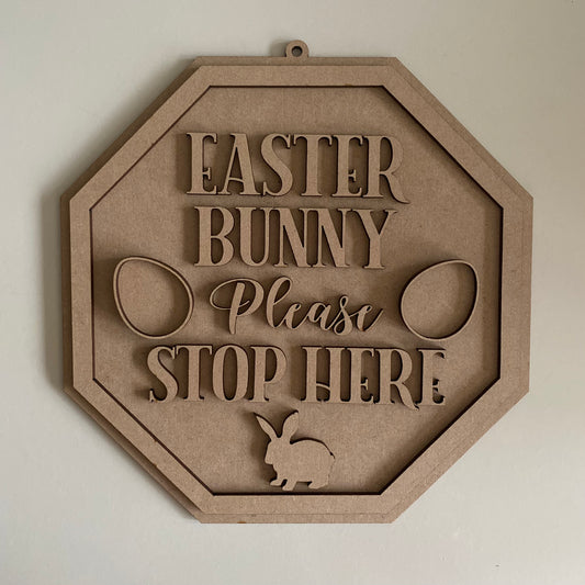 19cm Easter Bunny Please Stop Here Sign