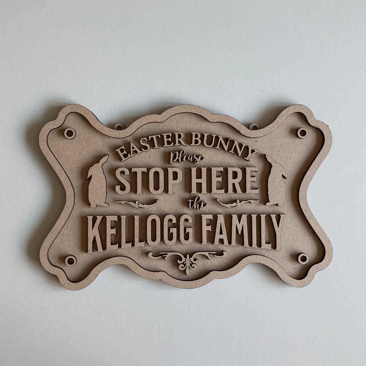 26cm Personalised Easter Bunny Please Stop Here Sign