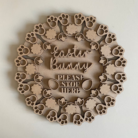 30cm Easter Bunny Please Stop Here Bunny Bottoms Wreath