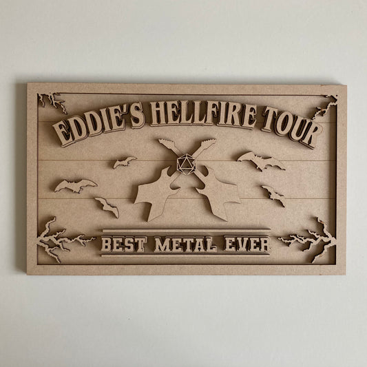 30cm Eddie's Hellfire Tour Sign