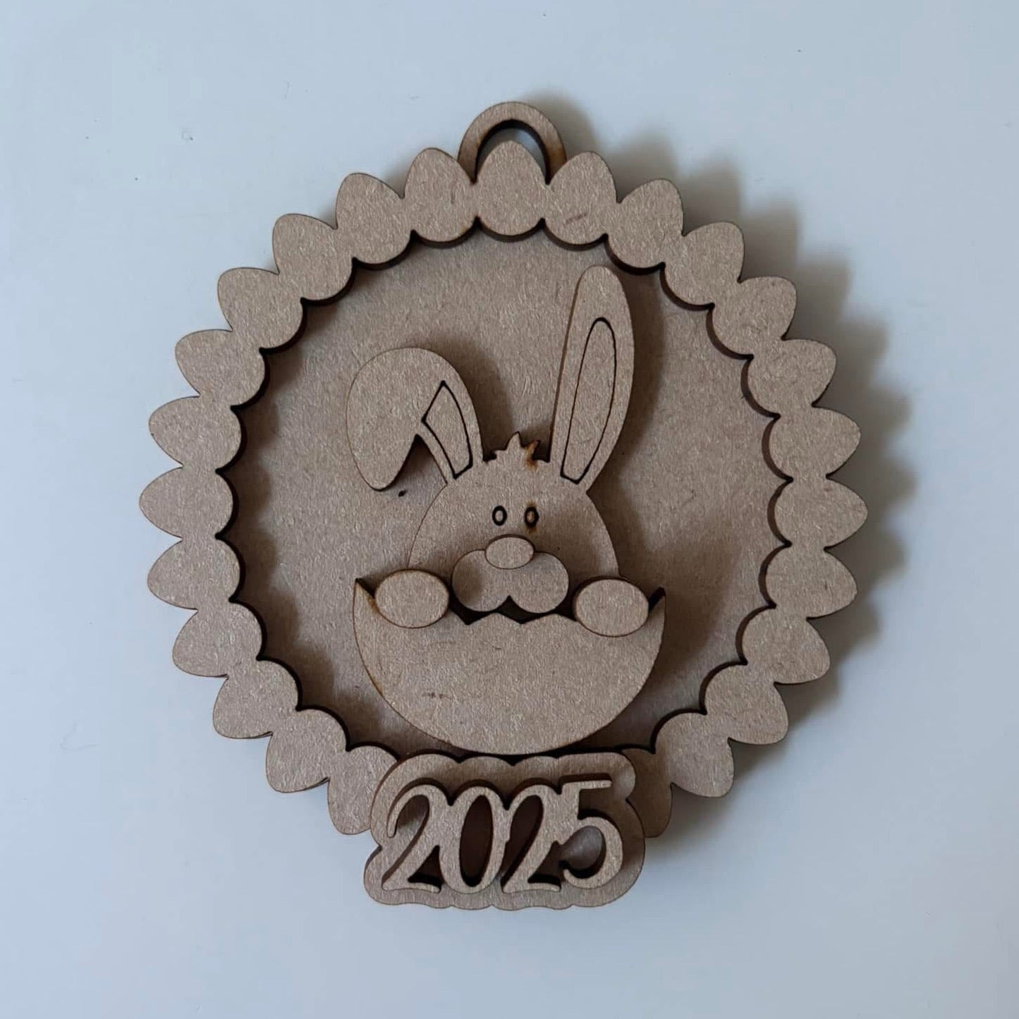 10cm Egg Border - Bunny In Egg & Year Bauble