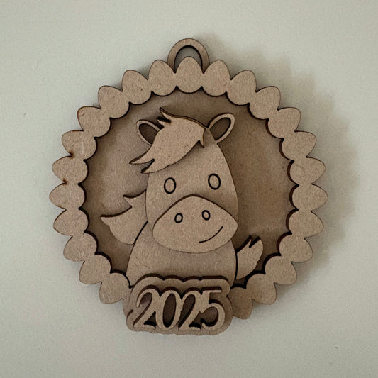 10cm Egg Border - Horse & Year Bauble