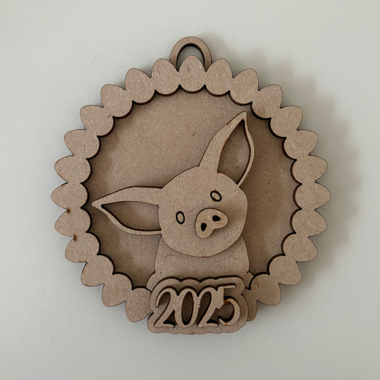 10cm Egg Border - Pig & Year Bauble