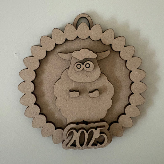 10cm Egg Border - Sheep & Year Bauble
