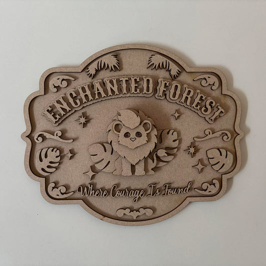 27cm Enchanted Forest Cowardly Lion Sign
