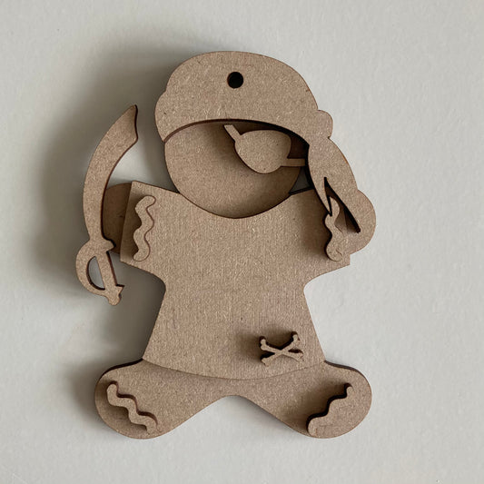 10cm Eye Patch Pirate Gingerbread Character