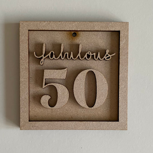 9cm Fabulous 50 Milestone Mini Frame