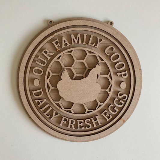 20cm Our Family Coop Sign