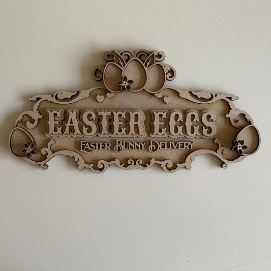 30cm Easter Eggs Fancy Sign