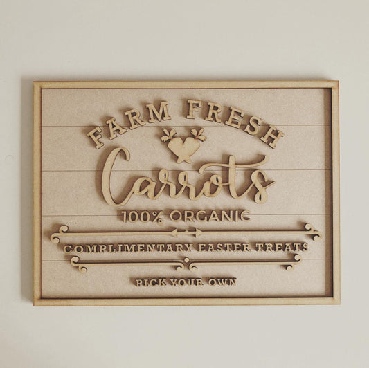 30cm Farm Fresh Carrots Sign