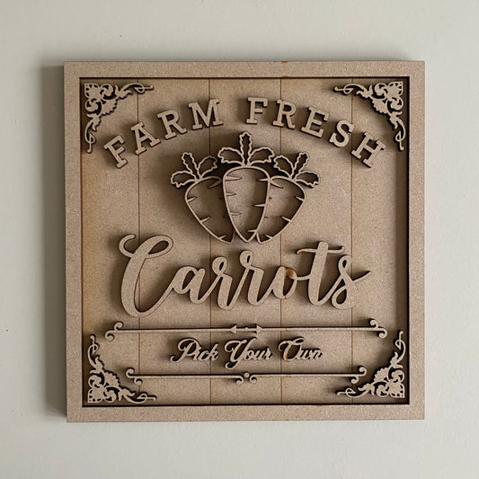 19cm Farm Fresh Carrots Sign